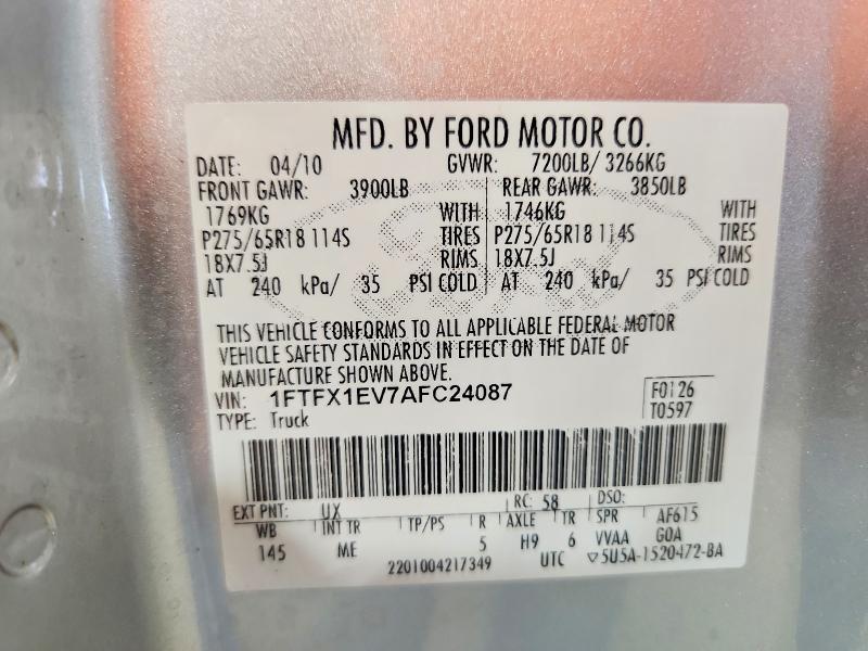 Aukcja sprzedaży 2010 Ford F150, vin: 1FTFX1EV7AFC24087, numer aukcji: 67446706