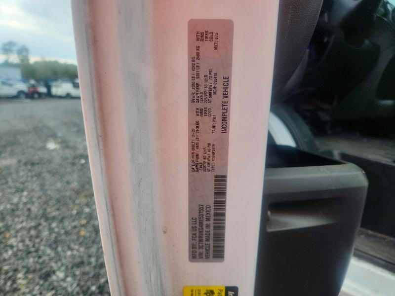 2021 Ram Promaster 3500 მანქანა იყიდება აუქციონზე, vin: 3C7WRVKG4ME537557, აუქციონის ნომერი: 65105276