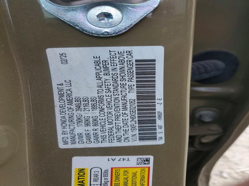Aukcja sprzedaży 2025 Honda Civic, vin: 19XFL2H8XSE021052, numer aukcji: 68885346