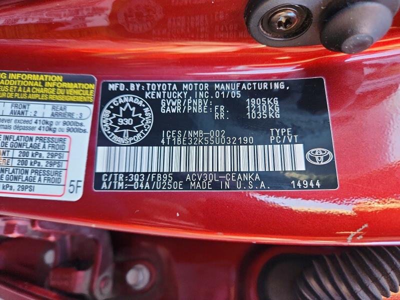 Продаж на аукціоні авто 2005 Toyota Camry, vin: 4T1BE32K55U032190, номер лоту: 69147536