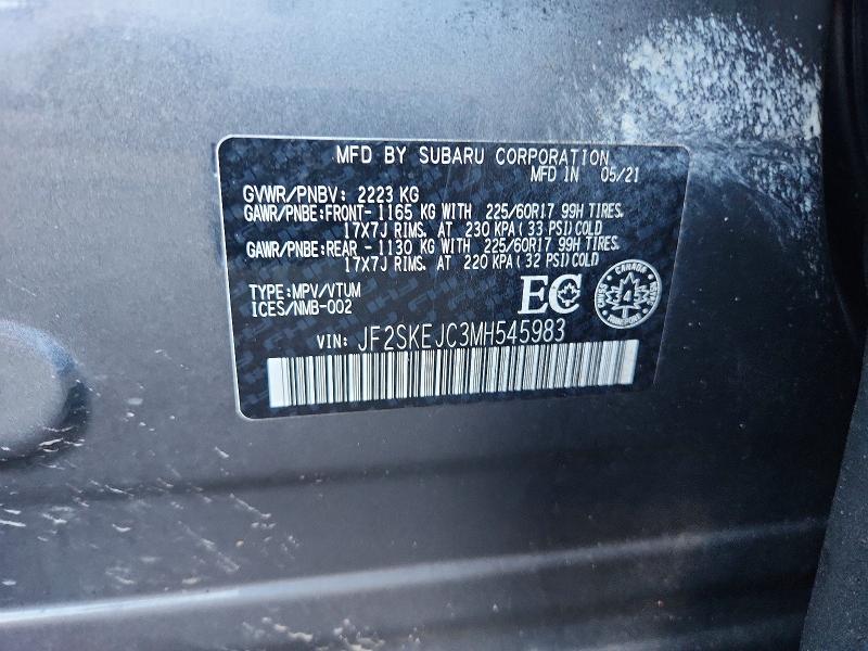 Aukcja sprzedaży 2021 Subaru Forester, vin: JF2SKEJC3MH545983, numer aukcji: 69377316