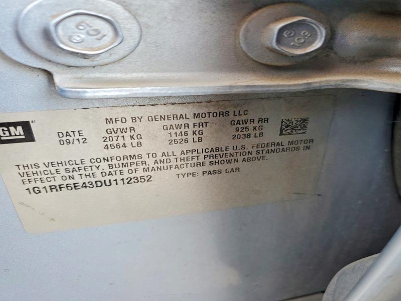 67514966 :رقم المزاد ، 1G1RF6E43DU112352 vin ، 2013 Chevrolet Volt مزاد بيع
