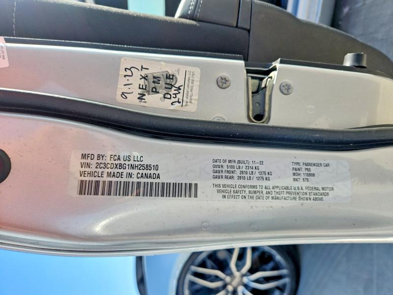 69112876 :رقم المزاد ، 2C3CDXBG1NH258510 vin ، 2022 Dodge Charger مزاد بيع