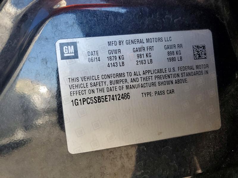 2014 Chevrolet Cruze მანქანა იყიდება აუქციონზე, vin: 1G1PC5SB5E7412486, აუქციონის ნომერი: 71005346