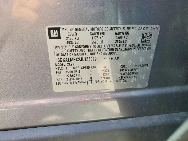 Aukcja sprzedaży 2018 Gmc Terrain, vin: 3GKALMEX2JL133019, numer aukcji: 68186976