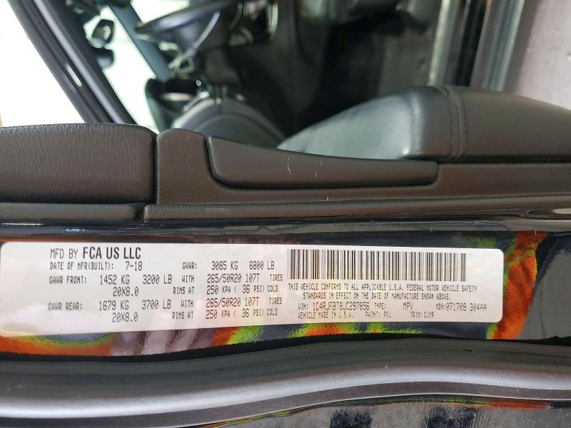 Продаж на аукціоні авто 2018 Jeep Grand Cherokee, vin: 1C4RJFBT8JC297856, номер лоту: 69723116