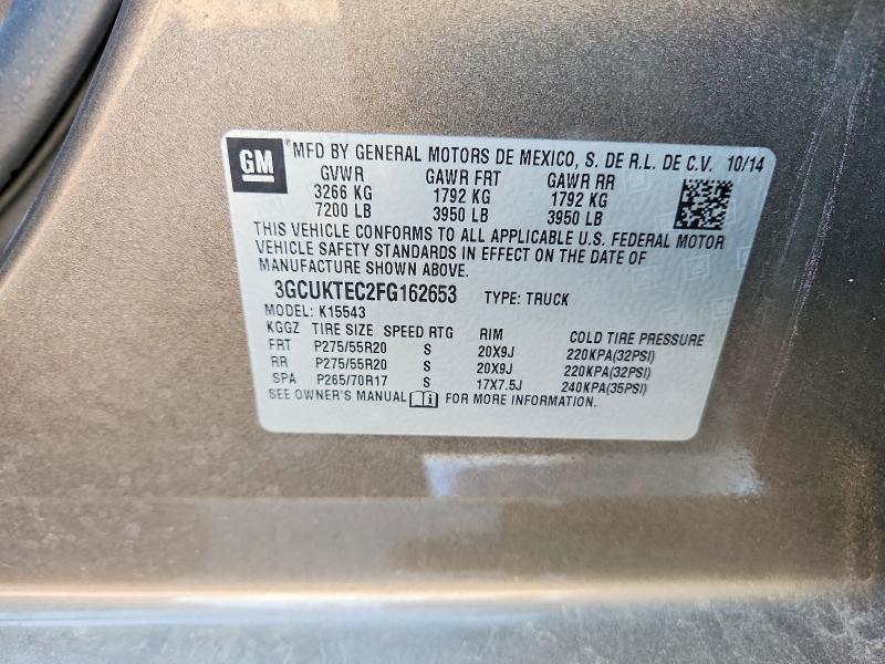 Aukcja sprzedaży 2015 Chevrolet Silverado, vin: 3GCUKTEC2FG162653, numer aukcji: 68986616