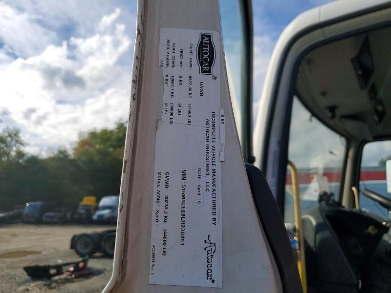 71103266 :رقم المزاد ، 516M3LEE8LH230481 vin ، 2020 Autocar Llc Xpert مزاد بيع