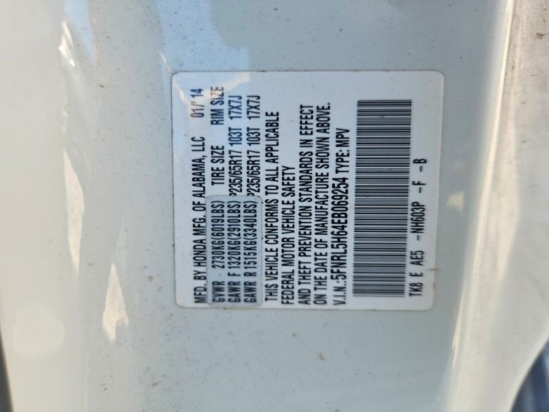 Продажа на аукционе авто 2014 Honda Odyssey, vin: 5FNRL5H64EB069254, номер лота: 69358836