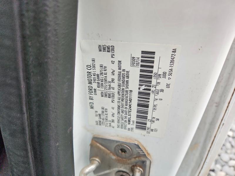 70118046 :رقم المزاد ، NM0LS7E24K1401118 vin ، 2019 Ford Transit Connect مزاد بيع