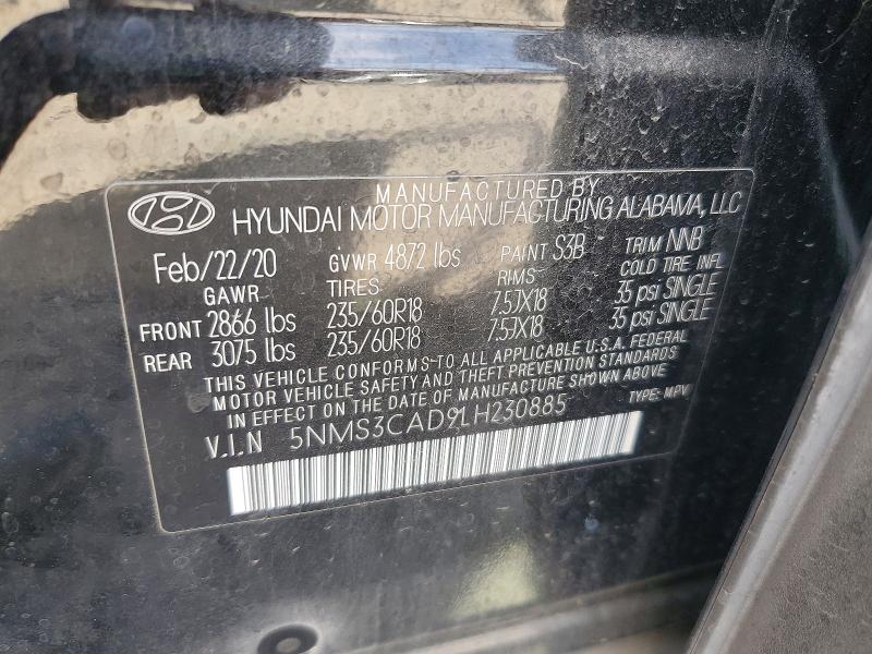 Продажа на аукционе авто 2020 Hyundai Santa Fe, vin: 5NMS3CAD9LH230885, номер лота: 70469386