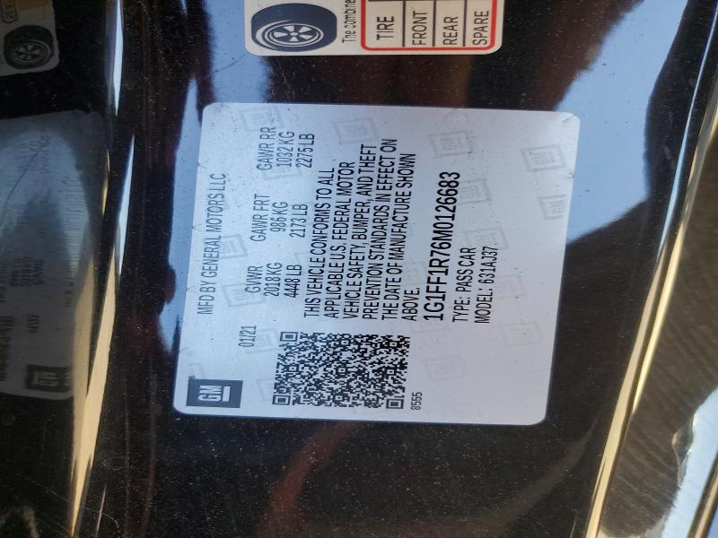 68290816 :رقم المزاد ، 1G1FF1R76M0126683 vin ، 2021 Chevrolet Camaro مزاد بيع