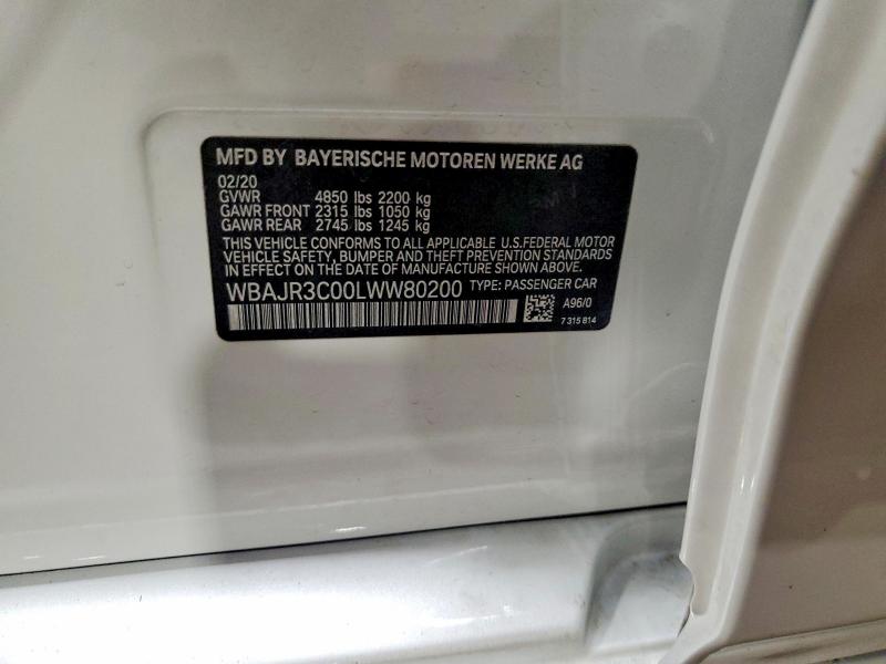 Продаж на аукціоні авто 2020 Bmw 530, vin: WBAJR3C00LWW80200, номер лоту: 71048846
