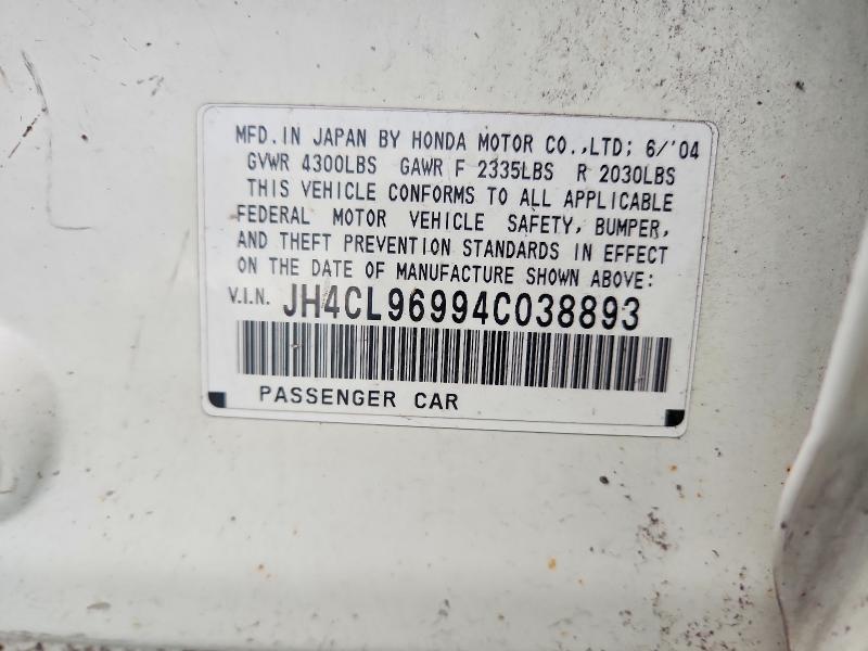 Продажа на аукционе авто 2004 Acura Tsx, vin: JH4CL96994C038893, номер лота: 69989216