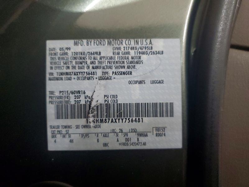 67784266 :رقم المزاد ، 1LNHM87AXYY756481 vin ، 2000 Lincoln Ls مزاد بيع