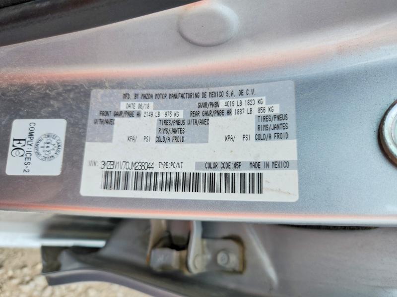 Aukcja sprzedaży 2018 Mazda 3, vin: 3MZBN1V70JM238044, numer aukcji: 67667056