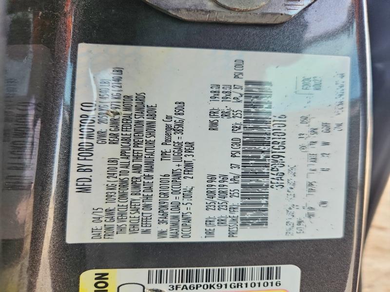 Продажа на аукционе авто 2016 Ford Fusion, vin: 3FA6P0K91GR101016, номер лота: 69416846