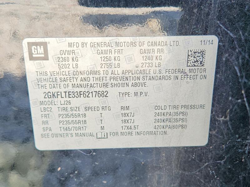2015 Gmc Terrain მანქანა იყიდება აუქციონზე, vin: 2GKFLTE33F6217682, აუქციონის ნომერი: 68152396