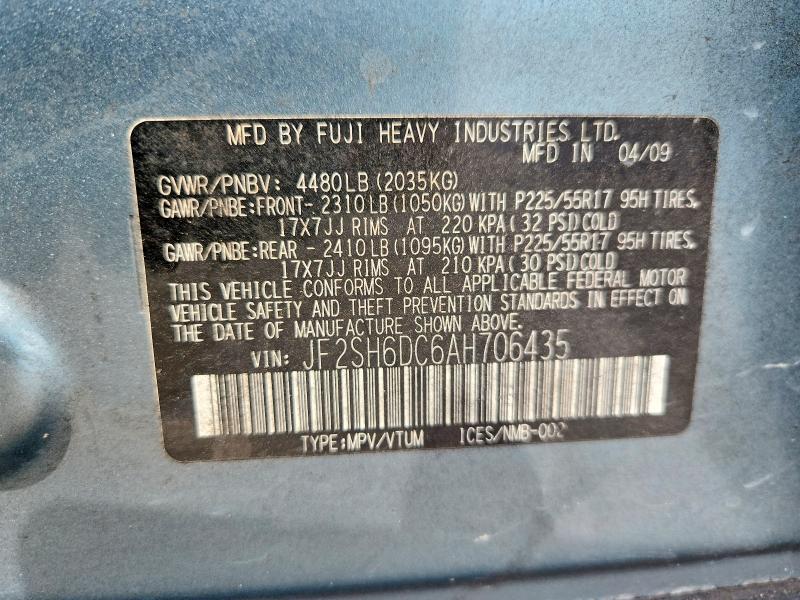 Продажа на аукционе авто 2010 Subaru Forester, vin: JF2SH6DC6AH706435, номер лота: 67637656