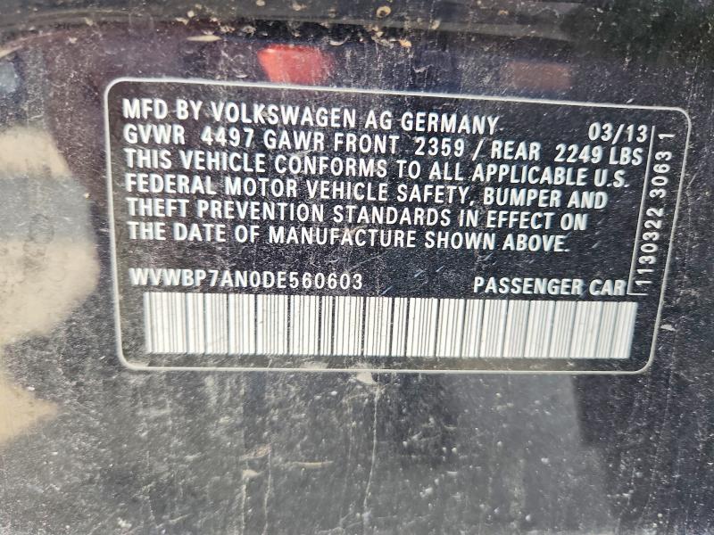 Aukcja sprzedaży 2013 Volkswagen Cc, vin: WVWBP7AN0DE560603, numer aukcji: 64682766