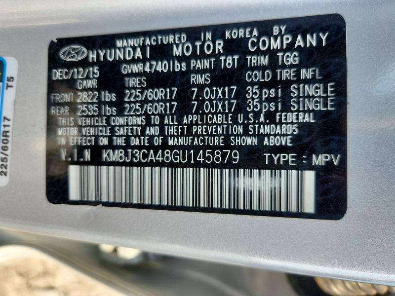 Продажа на аукционе авто 2016 Hyundai Tucson, vin: KM8J3CA48GU145879, номер лота: 69031116