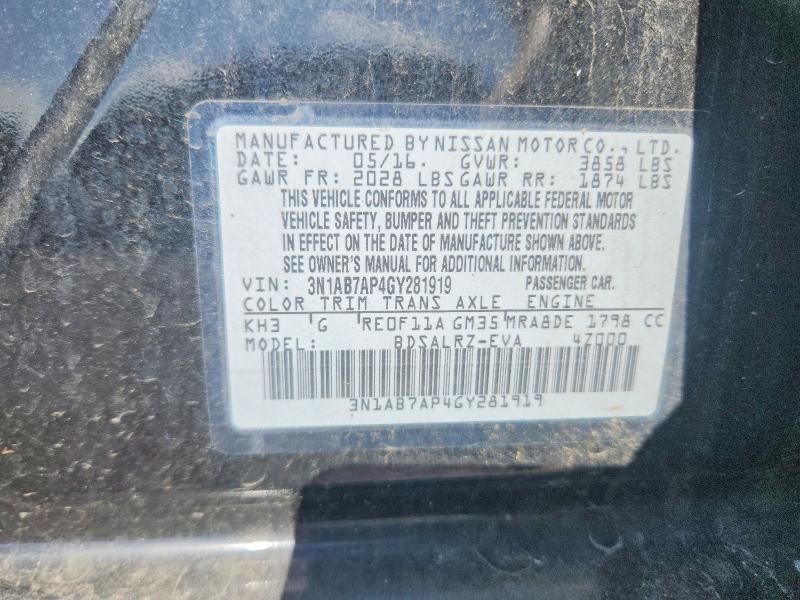 Aukcja sprzedaży 2016 Nissan Sentra, vin: 3N1AB7AP4GY281919        , numer aukcji: 68268886