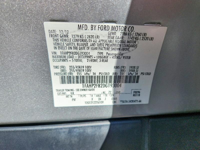 Aukcja sprzedaży 2013 Ford Taurus, vin: 1FAHP2F82DG193004, numer aukcji: 69543426