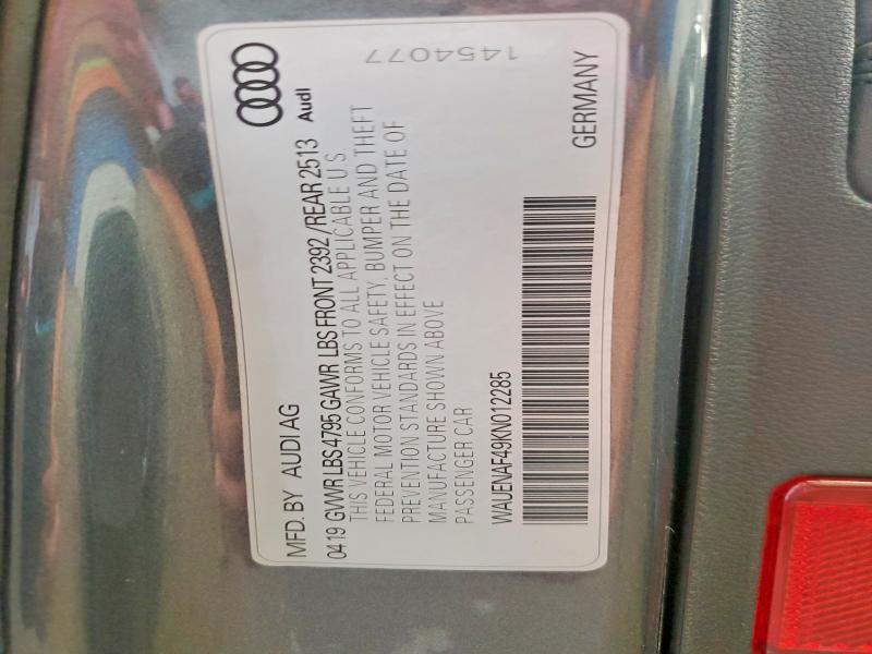 Продажа на аукционе авто 2019 Audi A4, vin: WAUENAF49KN012285, номер лота: 66700946