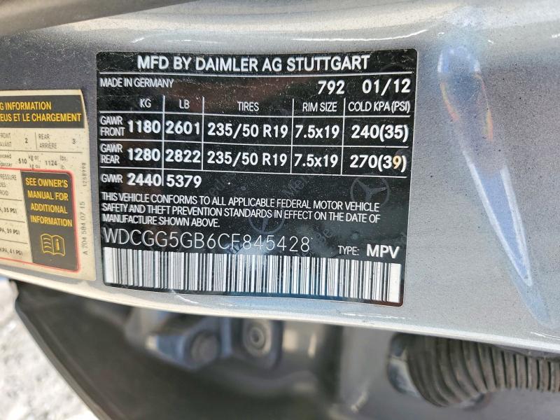 2012 Mercedes-benz Glk მანქანა იყიდება აუქციონზე, vin: WDCGG5GB6CF845428, აუქციონის ნომერი: 68753216