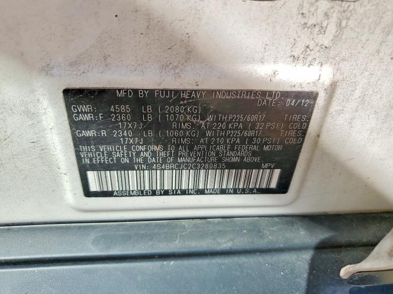 Aukcja sprzedaży 2012 Subaru Outback, vin: 4S4BRCJC2C3280835, numer aukcji: 67474256