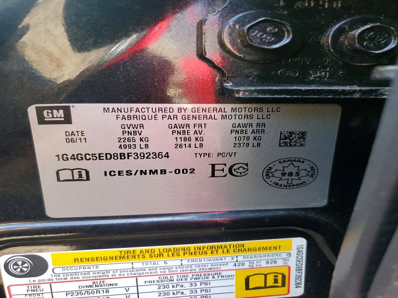 Aukcja sprzedaży 2011 Buick Lacrosse, vin: 1G4GC5ED8BF392364, numer aukcji: 67266206