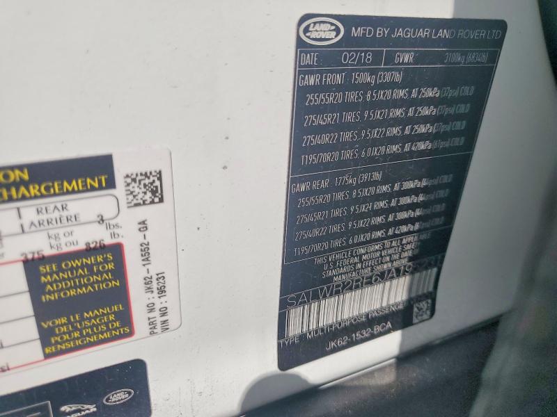 Aukcja sprzedaży 2018 Land Rover Range Rover Sport, vin: SALWR2RE6JA195231, numer aukcji: 70873376