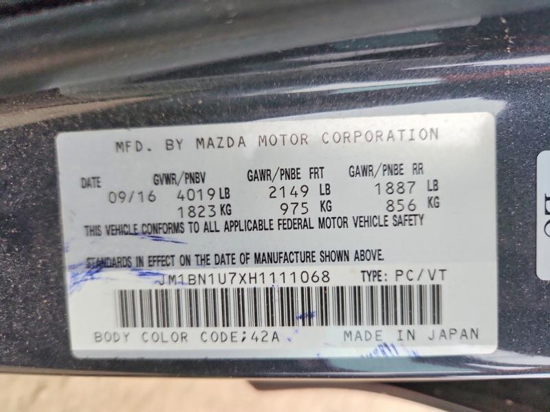 Продажа на аукционе авто 2017 Mazda 3, vin: JM1BN1U7XH1111068, номер лота: 70694886