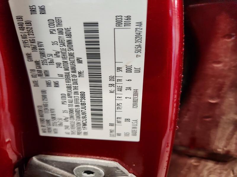Продажа на аукционе авто 2018 Ford Escape, vin: 1FMCU9J97JUB73880, номер лота: 69015476