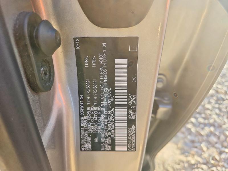 Aukcja sprzedaży 2017 Lexus Lx, vin: JTJHY7AX3H4228236, numer aukcji: 71159896