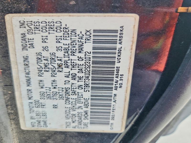 Продаж на аукціоні авто 2002 Toyota Tundra, vin: 5TBRT34102S231072, номер лоту: 71023826