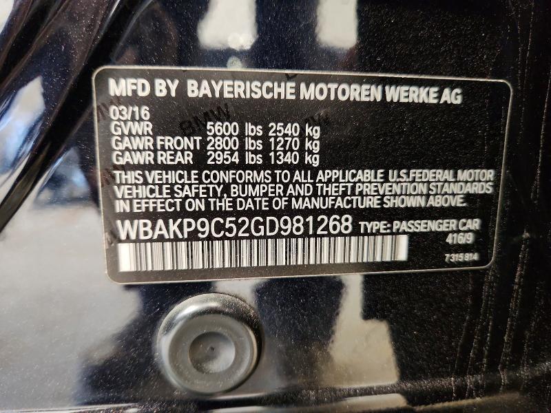 Auction sale of the 2016 Bmw 550, vin: WBAKP9C52GD981268, lot number: 68427646