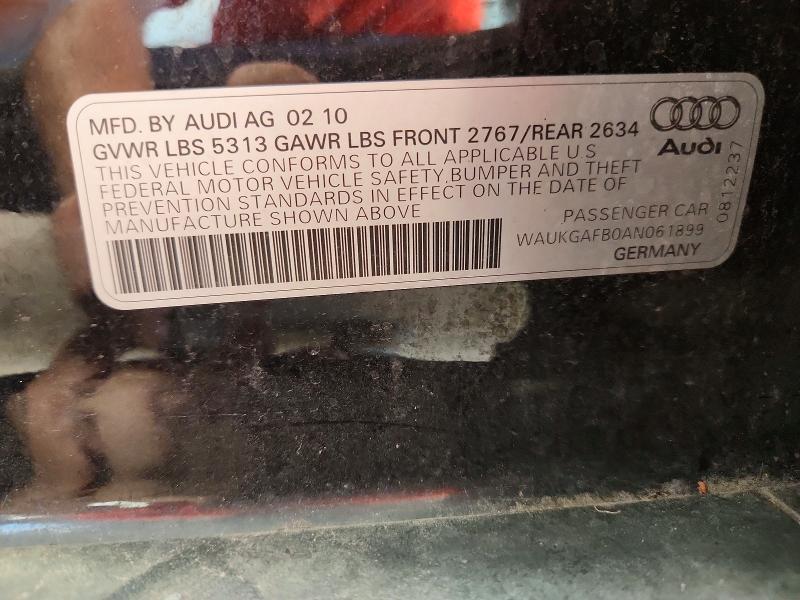 2010 Audi A6 მანქანა იყიდება აუქციონზე, vin: WAUKGAFB0AN061899, აუქციონის ნომერი: 68571316
