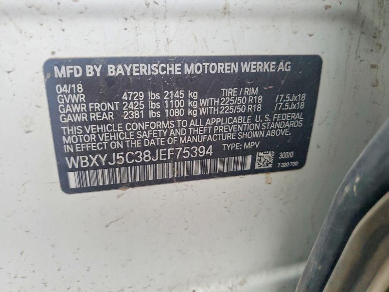 Продажа на аукционе авто 2018 Bmw X2, vin: WBXYJ5C38JEF75394, номер лота: 68542526