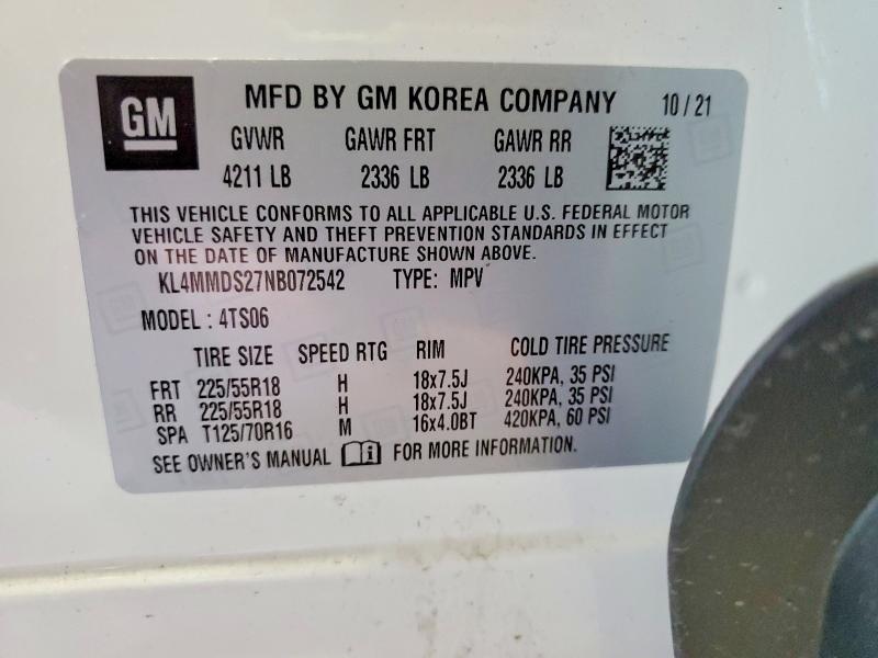 Aukcja sprzedaży 2022 Buick Encore Gx, vin: KL4MMDS27NB072542, numer aukcji: 67782046