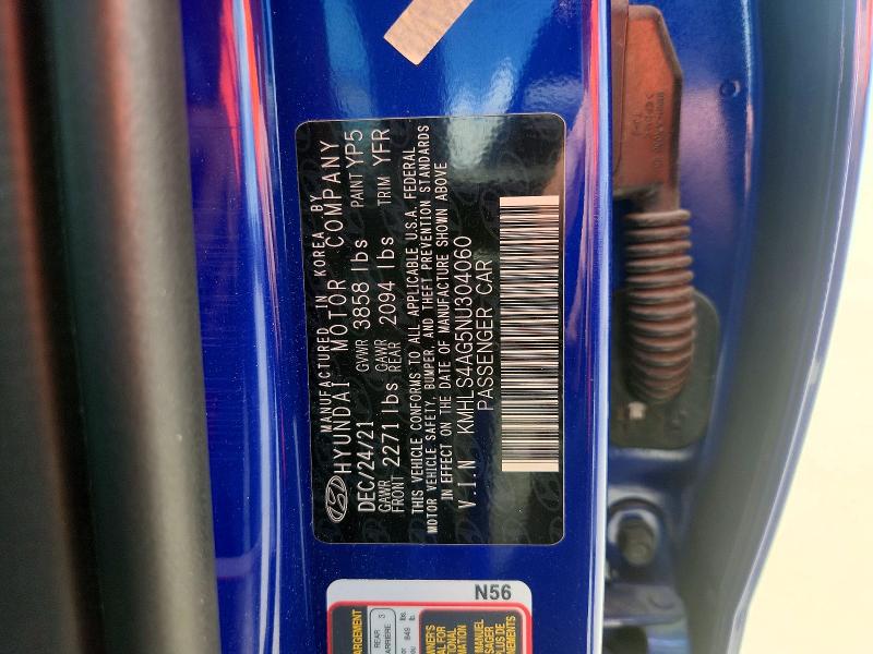 Aukcja sprzedaży 2022 Hyundai Elantra, vin: KMHLS4AG5NU304060, numer aukcji: 67450816