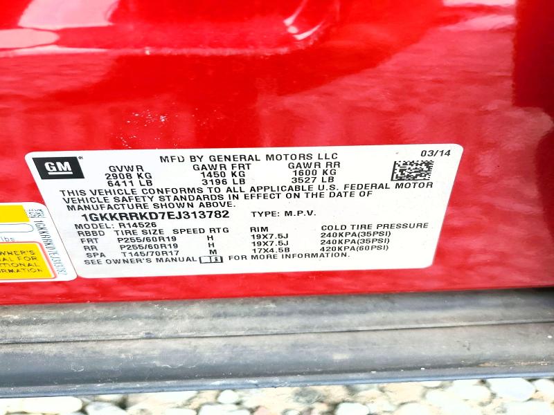 Aukcja sprzedaży 2014 Gmc Acadia, vin: 1GKKRRKD7EJ313782, numer aukcji: 68577396