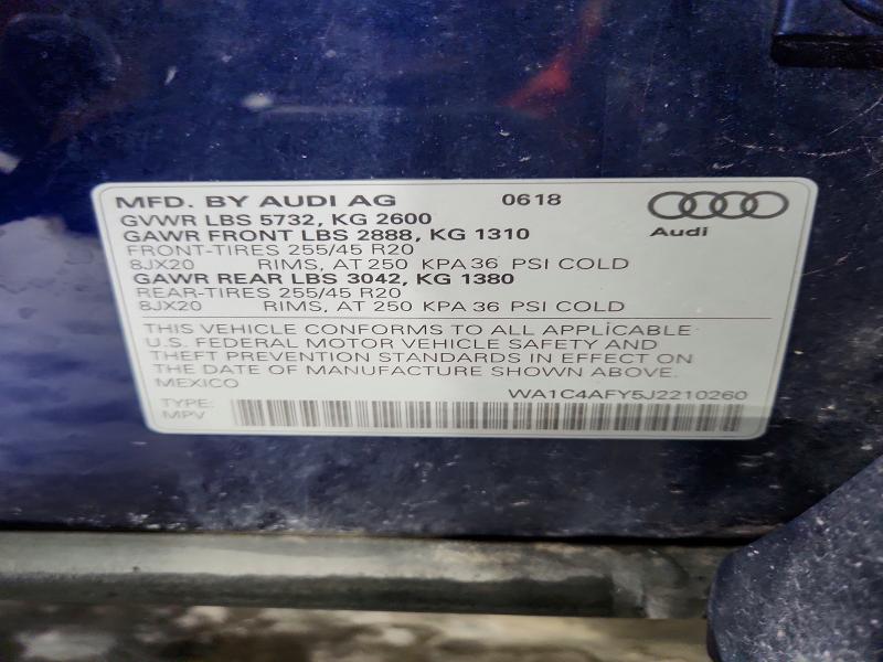 Aukcja sprzedaży 2018 Audi Sq5, vin: WA1C4AFY5J2210260, numer aukcji: 67458166