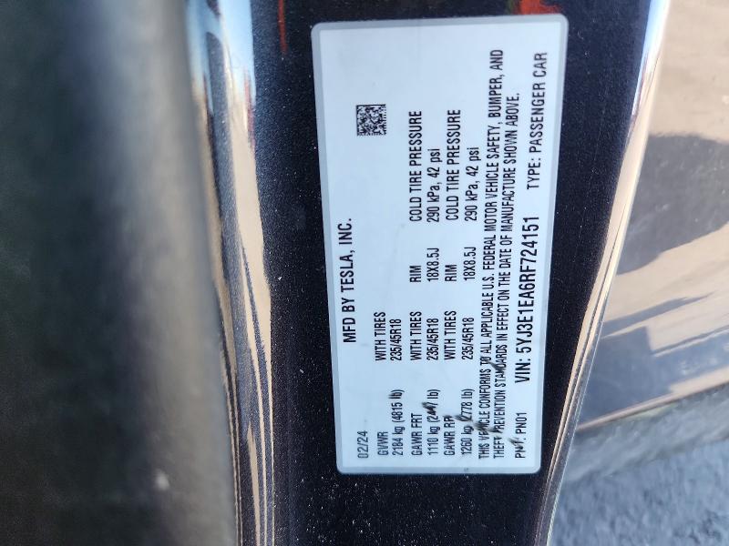 Aukcja sprzedaży 2024 Tesla Model 3, vin: 5YJ3E1EA6RF724151, numer aukcji: 66448246