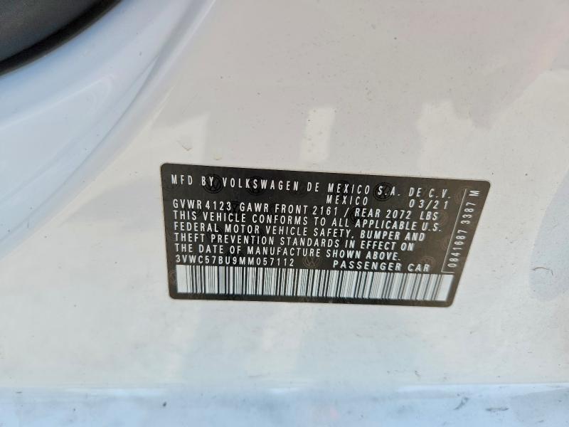 Aukcja sprzedaży 2021 Volkswagen Jetta, vin: 3VWC57BU9MM057112, numer aukcji: 68207676