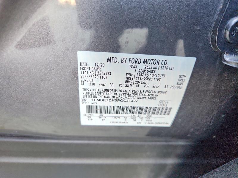 67347256 :رقم المزاد ، 1FMSK7DH0PGC31327 vin ، 2023 Ford Explorer مزاد بيع
