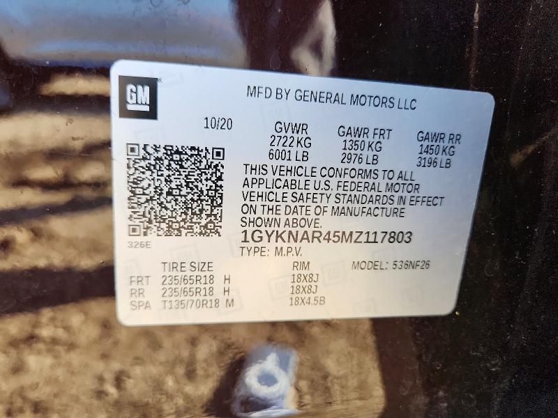 2021 Cadillac Xt5 მანქანა იყიდება აუქციონზე, vin: 1GYKNAR45MZ117803, აუქციონის ნომერი: 67626516