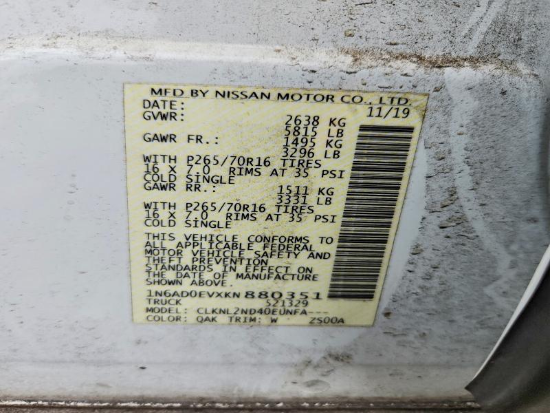 Продаж на аукціоні авто 2019 Nissan Frontier, vin: 1N6AD0EVXKN880351, номер лоту: 70522166