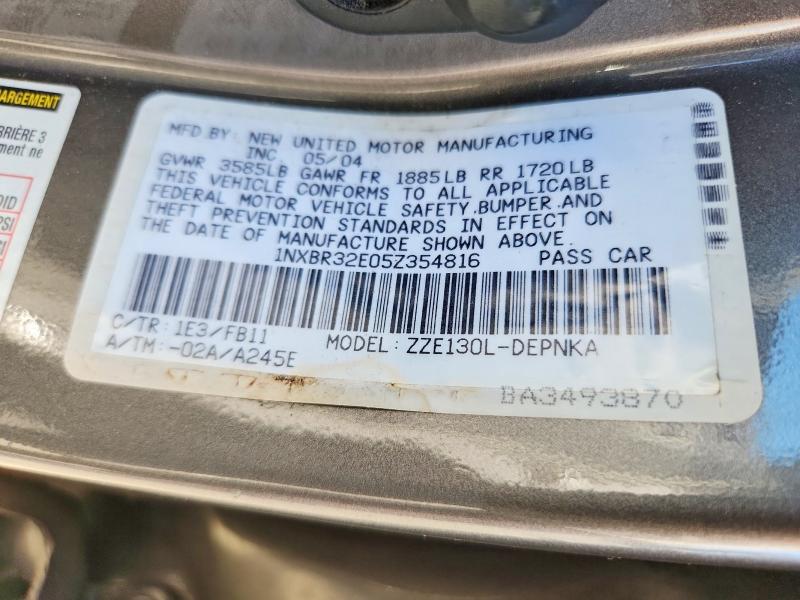 69194546 :رقم المزاد ، 1NXBR32E05Z354816 vin ، 2005 Toyota Corolla مزاد بيع