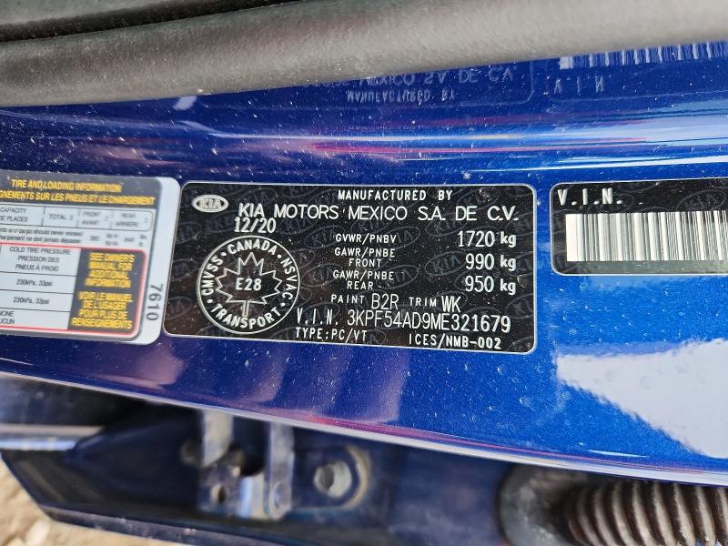 Продаж на аукціоні авто 2021 Kia Forte, vin: 3KPF54AD9ME321679, номер лоту: 68737086